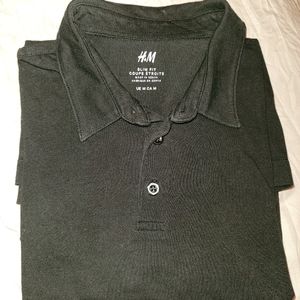 H&M Medium Slim Fit Polo, Black